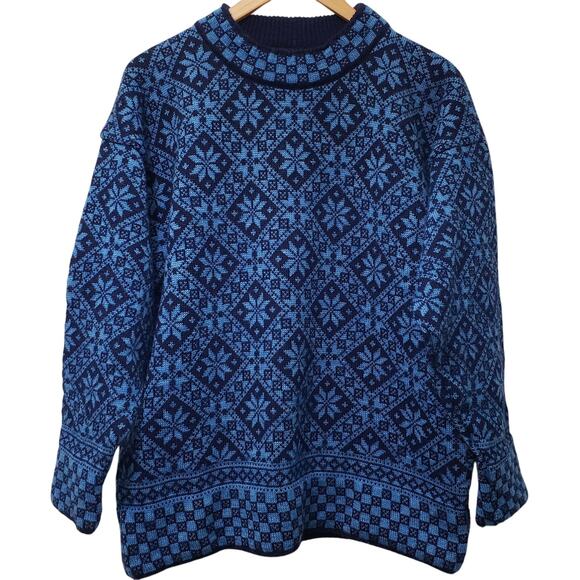 Dale of Norway Women's Size Medium Bjoroy Pure New Wool Sweater Snowflake Blue - Picture 1 of 15